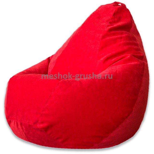Кресло Мешок Груша Красный Микровельвет (2XL, Классический)