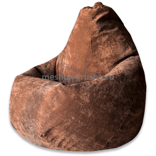 Кресло Мешок Груша Коричневый Микровельвет (XL, Классический)