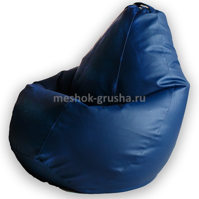 Кресло Мешок Груша Синяя ЭкоКожа (XL, Классический)