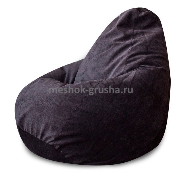 Кресло Мешок Груша Темно-Серый Микровельвет (L, Классический)