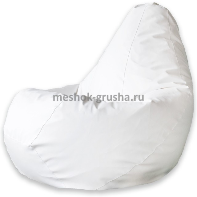 Кресло Мешок Груша Белая ЭкоКожа (XL, Классический)